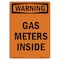 Signmission Safety Sign, OSHA WARNING, 14" Height, Gas Meters Inside, Portrait OS-WS-D-1014-V-13647 - alternate 1